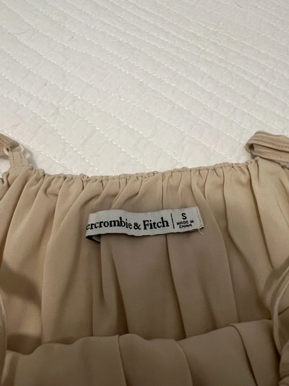 Women's Beige Gauze Two Piece - Crop Top & Maxi Skirt